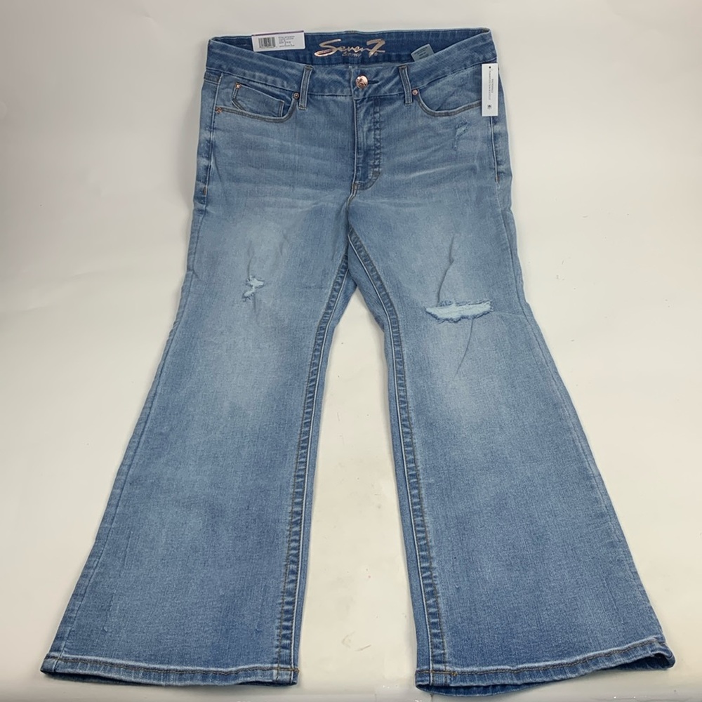 Seven 7 Tummyless Slim Bootcut Jeans Sz 16 stretch Control panel Laguna NEW